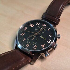 Fossil Townsman Chronograph Watch Black Dial FS4873